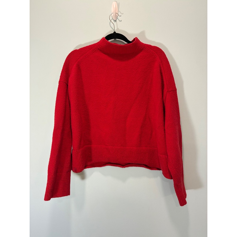 Lululemon Merino Wool Blend Mock Neck Sweater Red LW3GLPS Size 10